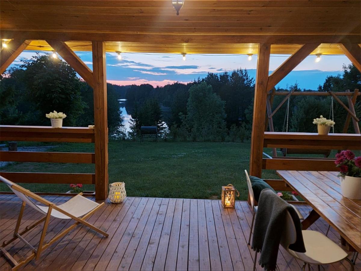 Domek Z Kominkiem Nad Jeziorem Z Jacuzzi Ogrodowym Sumowo  외부 사진
