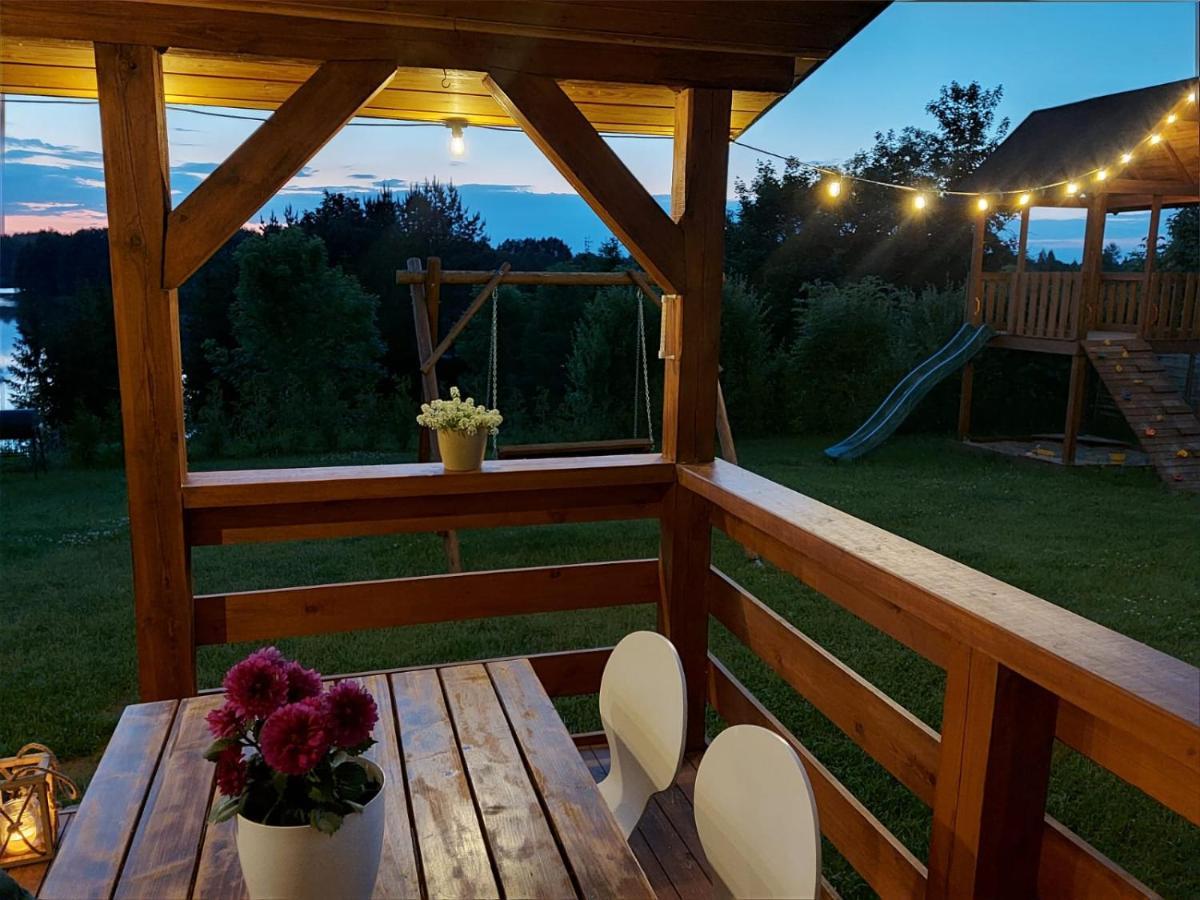 Domek Z Kominkiem Nad Jeziorem Z Jacuzzi Ogrodowym Sumowo  외부 사진